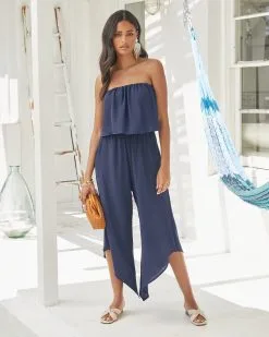 Milos Strapless Pocketed Asymm Jumpsuit - LAST CHANCE
