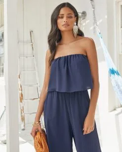 Milos Strapless Pocketed Asymm Jumpsuit - LAST CHANCE -clothes Sales MILOSSTRAPLESSPOCKETEDASYMMJUMPSUIT 0032