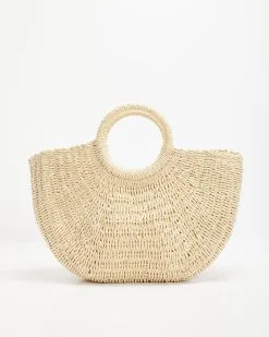 Key West Woven Straw Handbag - Ivory  