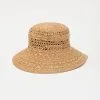 Bungalow Straw Bucket Hat – Tan