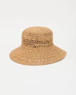 Bungalow Straw Bucket Hat – Tan