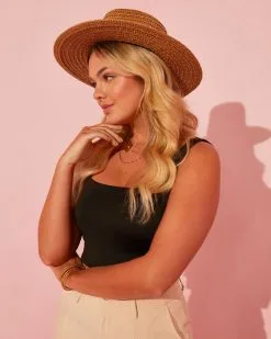 Madeline Straw Panama Hat - Tan -clothes Sales MadelineStrawPanamaHat Tan101