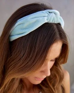 Mallory Velvet Knot Headband - Seafoam - SALE