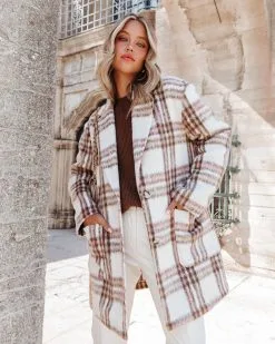 Mind Your Business Pocketed Plaid Coat - LAST CHANCE