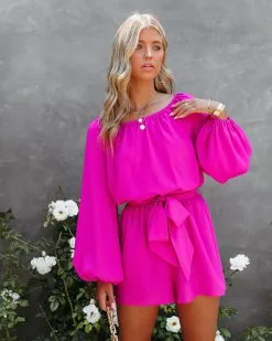 Missa Billowed Tie Romper - FINAL SALE -clothes Sales MissaBillowedTieRomper87