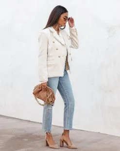 Monte Carlo Tweed Pocketed Blazer - Ivory - FINAL SALE -clothes Sales MonteCarloTweedPocketedBlazer Ivory29