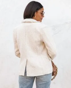 Monte Carlo Tweed Pocketed Blazer - Ivory - FINAL SALE -clothes Sales MonteCarloTweedPocketedBlazer Ivory49