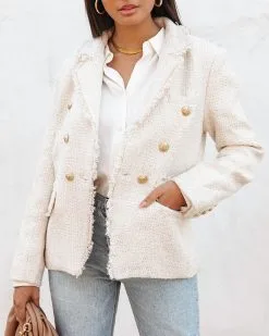 Front Page -clothes Sales MonteCarloTweedPocketedBlazer Ivory56