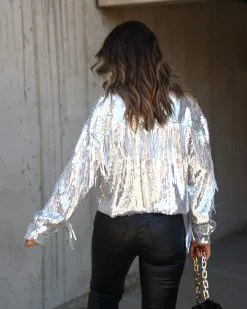 Life Is A Fiesta Sequin Fringe Jacket - Silver - FINAL SALE -clothes Sales Myproject 1 2022 10 27T232544.692