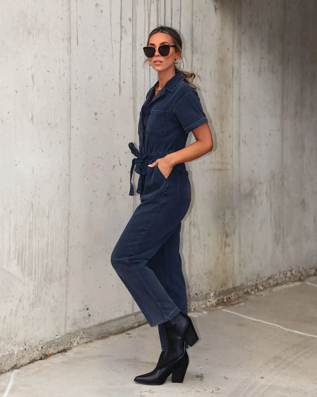 Nevada Cotton Blend Pocketed Jumpsuit - Faded Black - FINAL SALE 5 Nevada Cotton Blend Pocketed Jumpsuit - Faded Black - FINAL SALE - Image 5