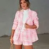 Genevieve Plaid Pocketed Blazer - SALE