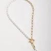 Clutch Your Pearls Toggle Necklace - Gold