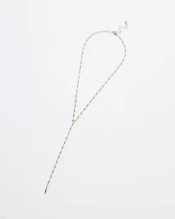 Nekoda Beaded Lariat Necklace - Gold/Blue