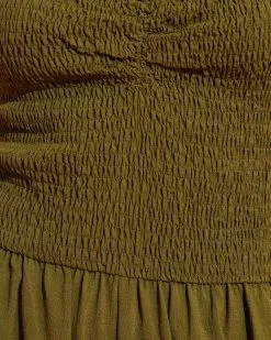 Dovie Smocked Halter Jumpsuit - Olive -clothes Sales NP41213 OLIVE53