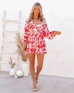 No Matter What Floral Pleated Romper - FINAL SALE -clothes Sales NoMatterWhatFloralPleatedRomper6