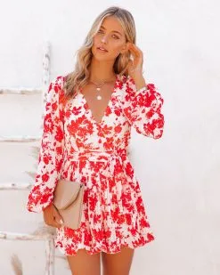 No Matter What Floral Pleated Romper - FINAL SALE