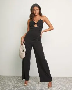 Norielle Tencel Cutout Jumpsuit - Black