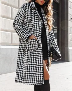 Normandy Houndstooth Pocketed Coat - FINAL SALE -clothes Sales NormandyHoundstoothPocketedCoat11