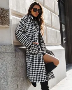 Normandy Houndstooth Pocketed Coat - FINAL SALE -clothes Sales NormandyHoundstoothPocketedCoat13