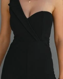 Not Sorry One Shoulder Jumpsuit - Black - FINAL SALE 12 Not Sorry One Shoulder Jumpsuit - Black - FINAL SALE -clothes Sales NotSorryOneShoulderWideLegJumpsuitBlack58