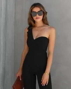 Not Sorry One Shoulder Jumpsuit - Black - FINAL SALE 14 Not Sorry One Shoulder Jumpsuit - Black - FINAL SALE -clothes Sales NotSorryOneShoulderWideLegJumpsuitBlack60
