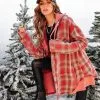 Portland Plaid Waffle Contrast Pocketed Hooded Jacket - FINAL SALE