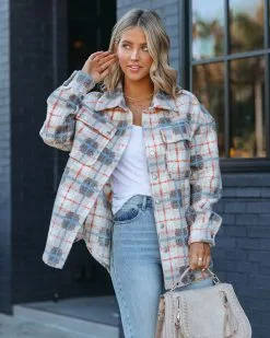 Pullman Plaid Button Down Shacket - Oatmeal - FINAL SALE 17 Pullman Plaid Button Down Shacket - Oatmeal - FINAL SALE -clothes Sales PullmanPlaidButtonDownShacketOatmeal157