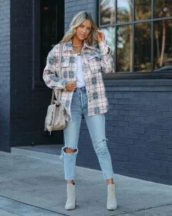 Pullman Plaid Button Down Shacket - Oatmeal - FINAL SALE 15 Pullman Plaid Button Down Shacket - Oatmeal - FINAL SALE -clothes Sales PullmanPlaidButtonDownShacketOatmeal43