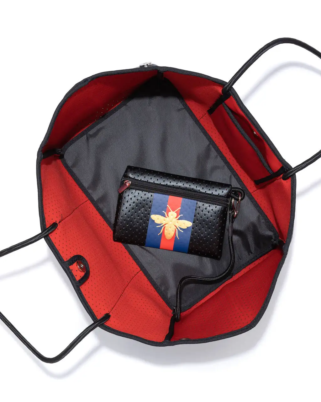 Queen Bee Neoprene Tote Bag - Black - PARKER & HYDE - FINAL SALE 4 Queen Bee Neoprene Tote Bag - Black - PARKER & HYDE - FINAL SALE - Image 4