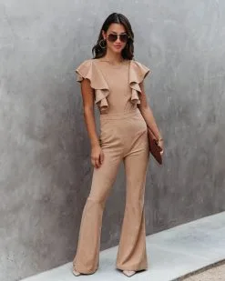 Queen Of The Patch Corduroy Ruffle Cutout Jumpsuit - Taupe - FINAL SALE 11 Queen Of The Patch Corduroy Ruffle Cutout Jumpsuit - Taupe - FINAL SALE -clothes Sales QueenOfThePatchCorduroyRuffleCutoutJumpsuitTaupe1