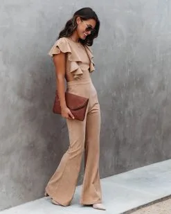 Queen Of The Patch Corduroy Ruffle Cutout Jumpsuit - Taupe - FINAL SALE 14 Queen Of The Patch Corduroy Ruffle Cutout Jumpsuit - Taupe - FINAL SALE -clothes Sales QueenOfThePatchCorduroyRuffleCutoutJumpsuitTaupe5