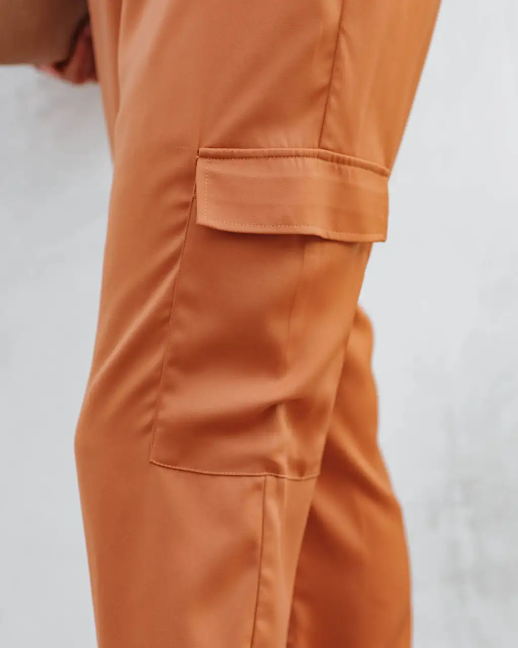 Quince Pocketed Satin Utility Jumpsuit - Rust - FINAL SALE 9 Quince Pocketed Satin Utility Jumpsuit - Rust - FINAL SALE - Image 9