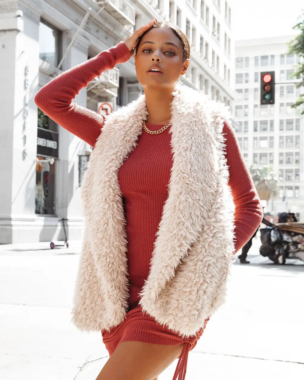 Salt Lake City Pocketed Teddy Vest - Cream - FINAL SALE 5 Salt Lake City Pocketed Teddy Vest - Cream - FINAL SALE - Image 5