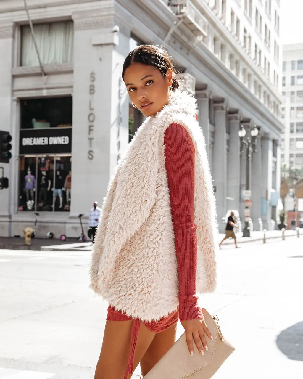 Salt Lake City Pocketed Teddy Vest - Cream - FINAL SALE 1 Salt Lake City Pocketed Teddy Vest - Cream - FINAL SALE