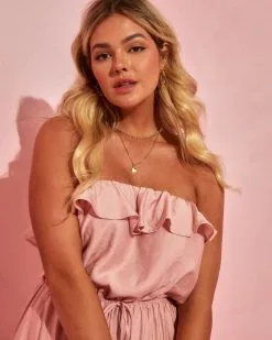 Sandy Afternoons Strapless Romper - Pink -clothes Sales SandyAfternoonsStraplessRomper Pink031 iAI