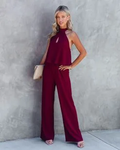 Saturday Night Fever Halter Pocketed Jumpsuit - Wine - FINAL SALE 15 Saturday Night Fever Halter Pocketed Jumpsuit - Wine - FINAL SALE -clothes Sales SaturdayNightFeverHalterPocketedJumpsuitWine4