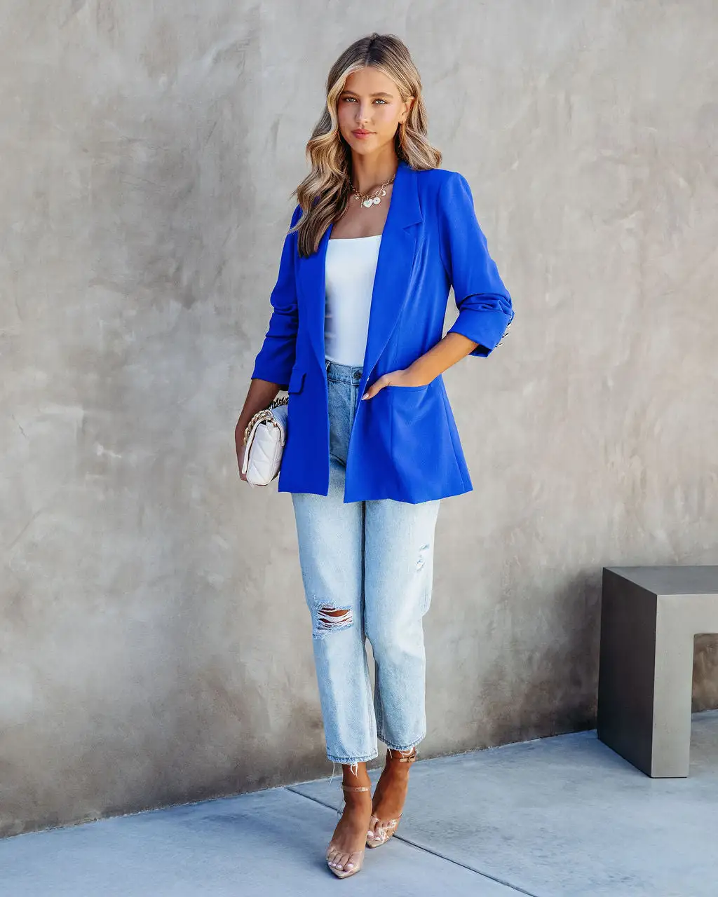 Sawyer Pocketed Blazer - Blue - SALE 3 Sawyer Pocketed Blazer - Blue - SALE - Image 3