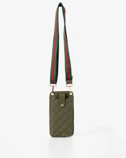 Shauna Quilted Cell Phone Crossbody - Olive