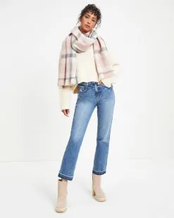 Slush Plaid Scarf - Light Pink - FINAL SALE -clothes Sales Slush Plaid Scarf LightPink 0173