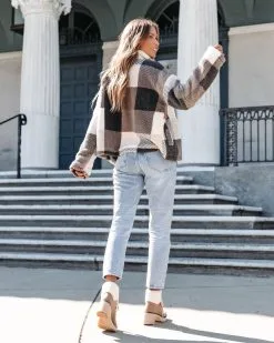 Snuggled Down Pocketed Plaid Teddy Jacket - FINAL SALE -clothes Sales Snuggleddownpocketedplaidteddyjacket15