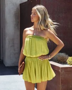 Soaking The Sun Romper - Lime - FINAL SALE