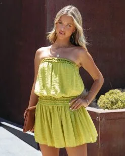 Soaking The Sun Romper - Lime - FINAL SALE -clothes Sales SoakingTheSunRomperLime54