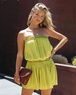 Soaking The Sun Romper - Lime - FINAL SALE -clothes Sales SoakingTheSunRomperLime59
