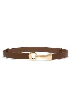Spencer Gold Buckle Belt - Brown - FINAL SALE -clothes Sales SpencerGoldBuckleBelt Brown