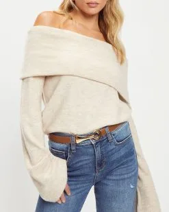 Spencer Gold Buckle Belt - Brown - FINAL SALE