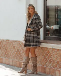 Stan Pocketed Plaid Coat - Midnight Navy - FINAL SALE -clothes Sales StanPocketedPlaidCoatMidnightNavy20