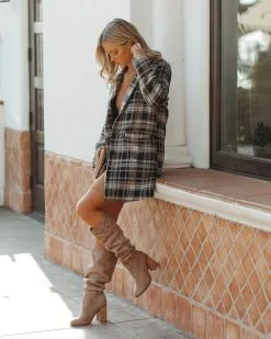 Stan Pocketed Plaid Coat - Midnight Navy - FINAL SALE -clothes Sales StanPocketedPlaidCoatMidnightNavy69