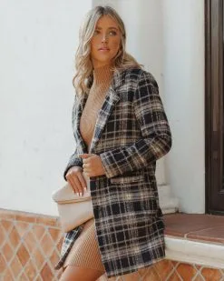 Stan Pocketed Plaid Coat - Midnight Navy - FINAL SALE -clothes Sales StanPocketedPlaidCoatMidnightNavy83