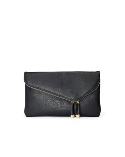 Stella Crossbody Envelope Zip Clutch - Black - SALE