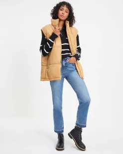 Sutton Pocketed Puff Vest - Sand - FINAL SALE